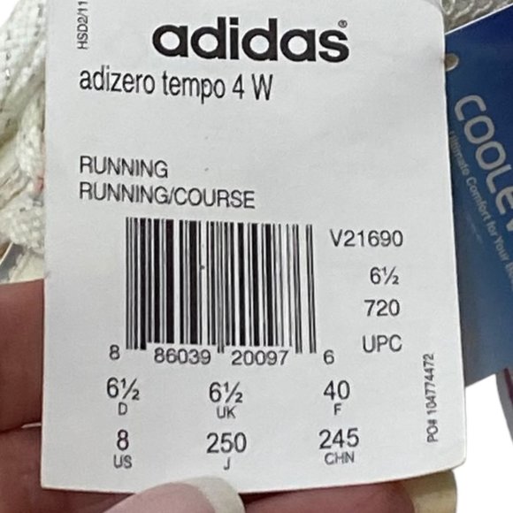 (4-101) NWT Women's Adidas Adizero Tempo 4-W Running/Course - Picture 13 of 13